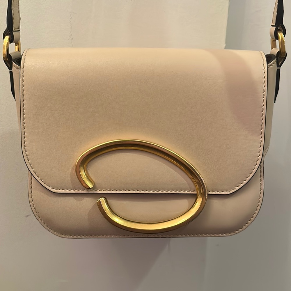 Oscar De La Renta Oath Shoulder Bag TAN